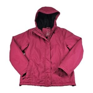LL Bean Winter Warmer Coat Womens Small Fleece Lined Jacket Magenta Pink Soft